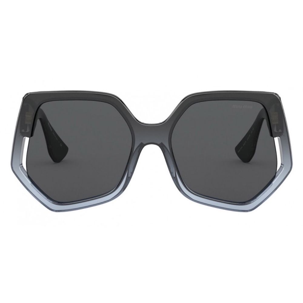 MIU MIU GREY GRADIENT GEOMETRIC SUNGLASSES SMU 07V - Picture 7 of 14